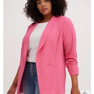 Pink shawl collar blazer (Torrid)